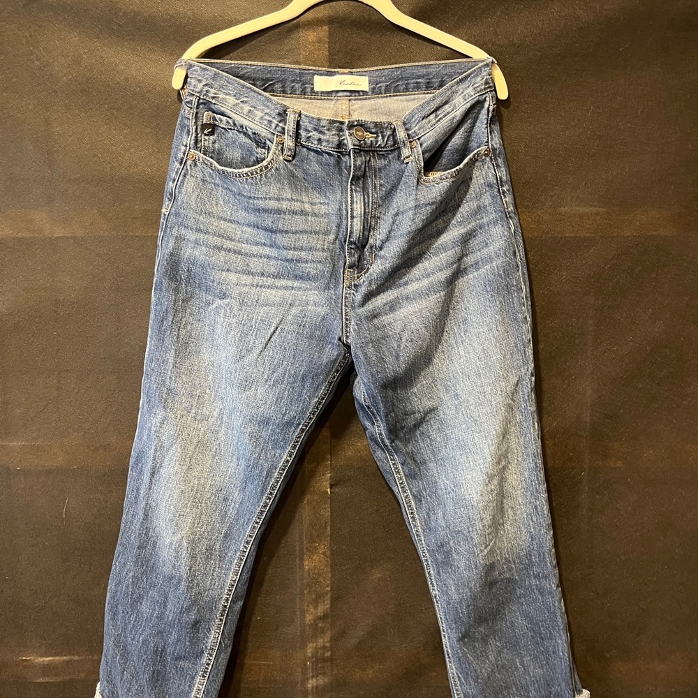 KanCan Blue Straight Leg Jeans with Vintage Fading